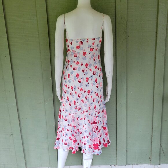 NWT ANN TAYLOR White Floral Floaty Dress 6P Petite 6 - Picture 3 of 5
